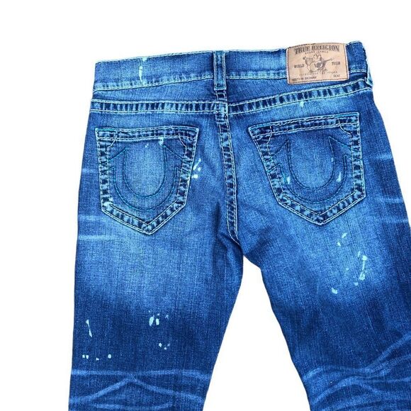 RARE True Religion Jeans Size 33 SKINNY BIG T Jupiter Rain Blue - Picture 10 of 14